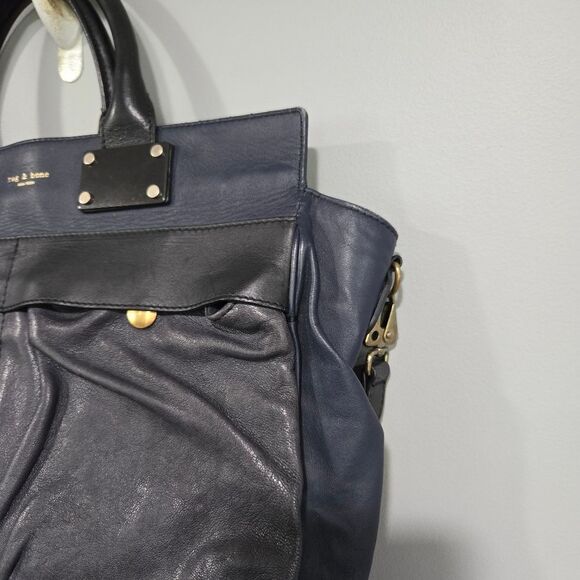 🐢 Rag & Bone Pilot Bag Large Black and Navy - Picture 15 of 17